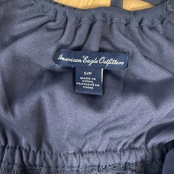 American Eagle Outfitters women’s junior’s dress small sheer navy - Picture 7 of 8